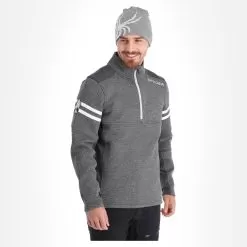 Spyder, Wengen Half Zip Jacket Men Ebony Grey -Ski Online Store spyder wengen half zip ea vest heren ebony grijs 22spyde126v2 BI 04